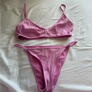 LA Hearts by PacsunPink Ribbed Bikini Set